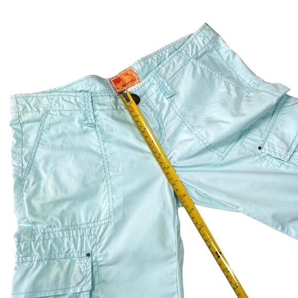 VTG Y2K Twill Twenty Two Cargo Shorts Sz. 26 Blue Cotton Low Rise Pockets Beach - Picture 7 of 12